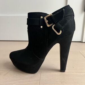 G by Guess Black High Heel Platform booties